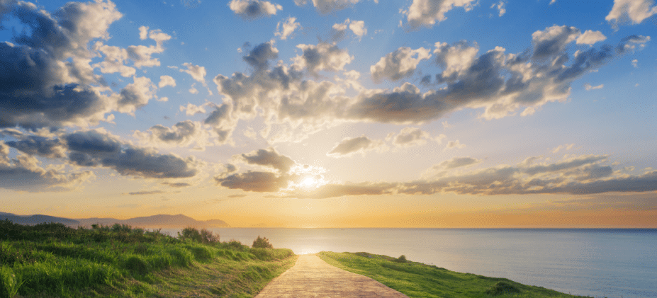 Image of path at sunrise