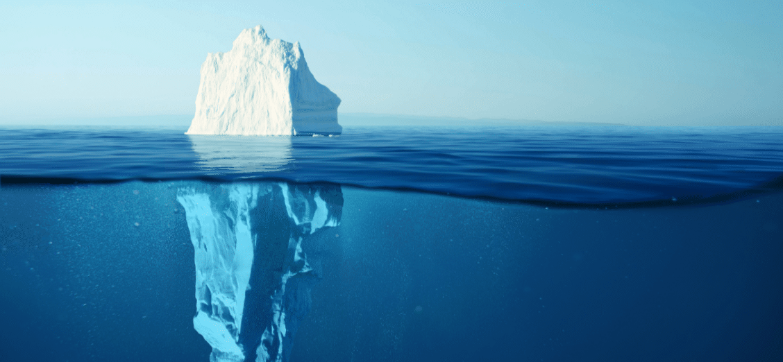 Iceberg image | Hidden costs of a legacy IDP - Strata.io